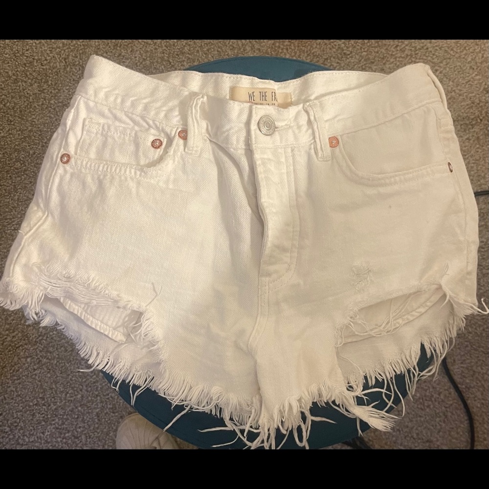 Free People (We The Free) White Denim Shorts Sz 25